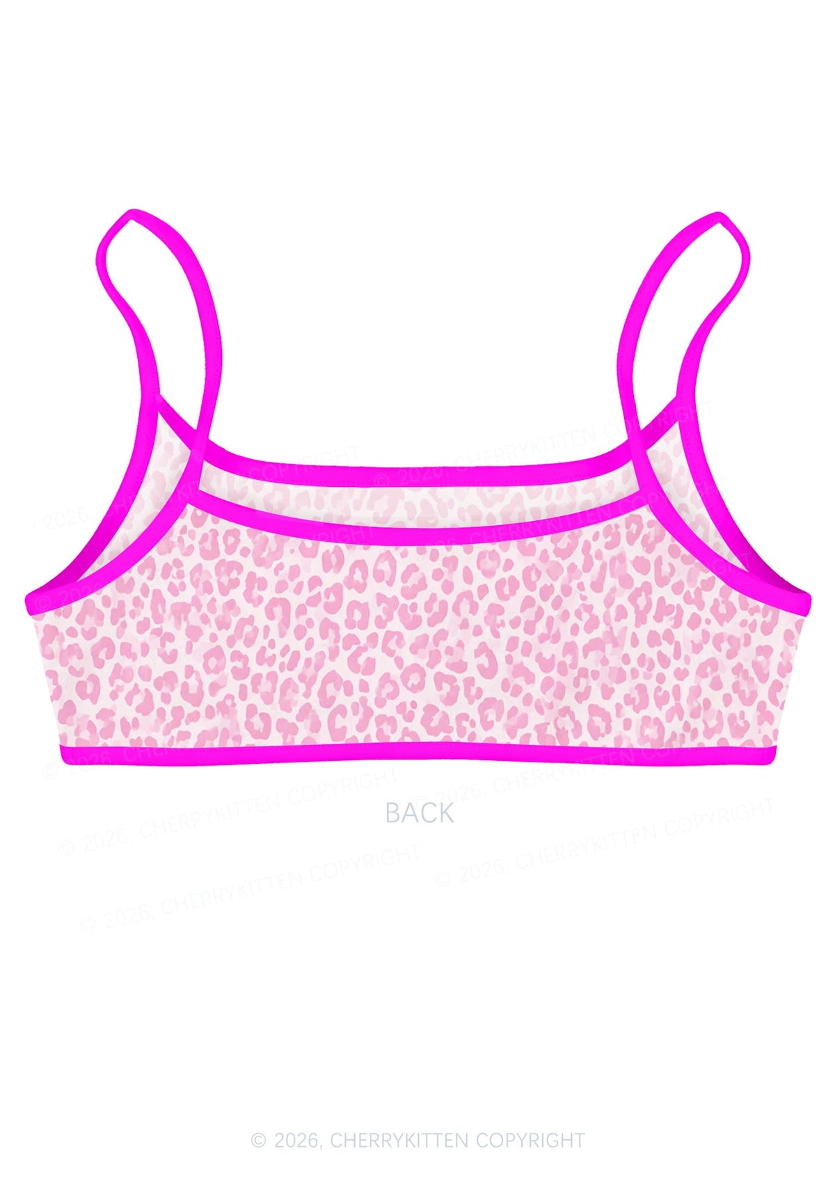 Pink Leopard Y2K Print Super Crop Cami Cherrykitten