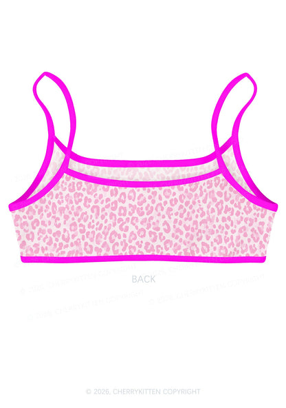 Pink Leopard Y2K Print Super Crop Cami Cherrykitten
