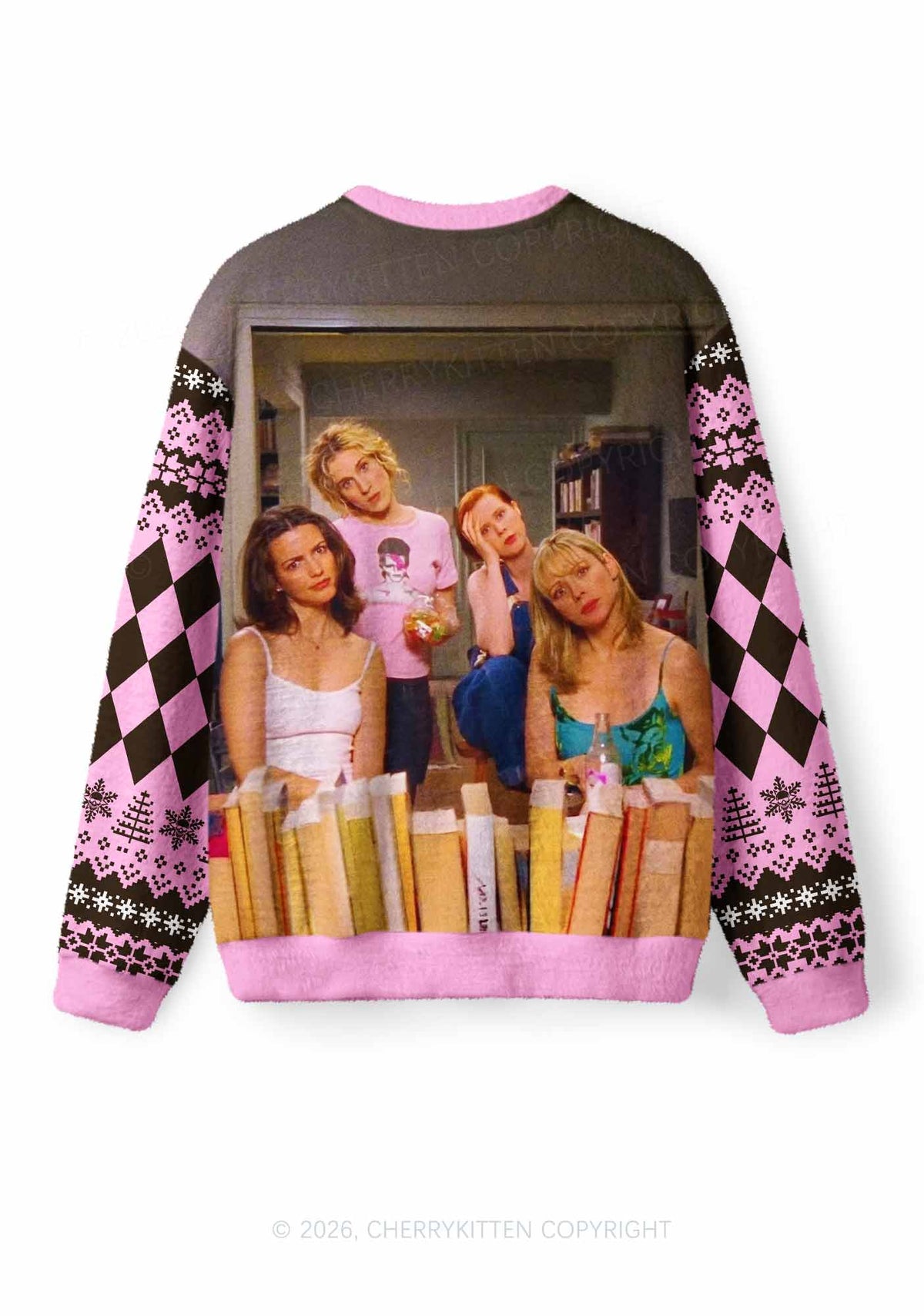 Girl Puzzled Y2K Knit Sweatshirt Cherrykitten