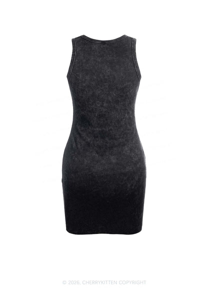 Plain Y2K Washed Tank Dress Cherrykitten