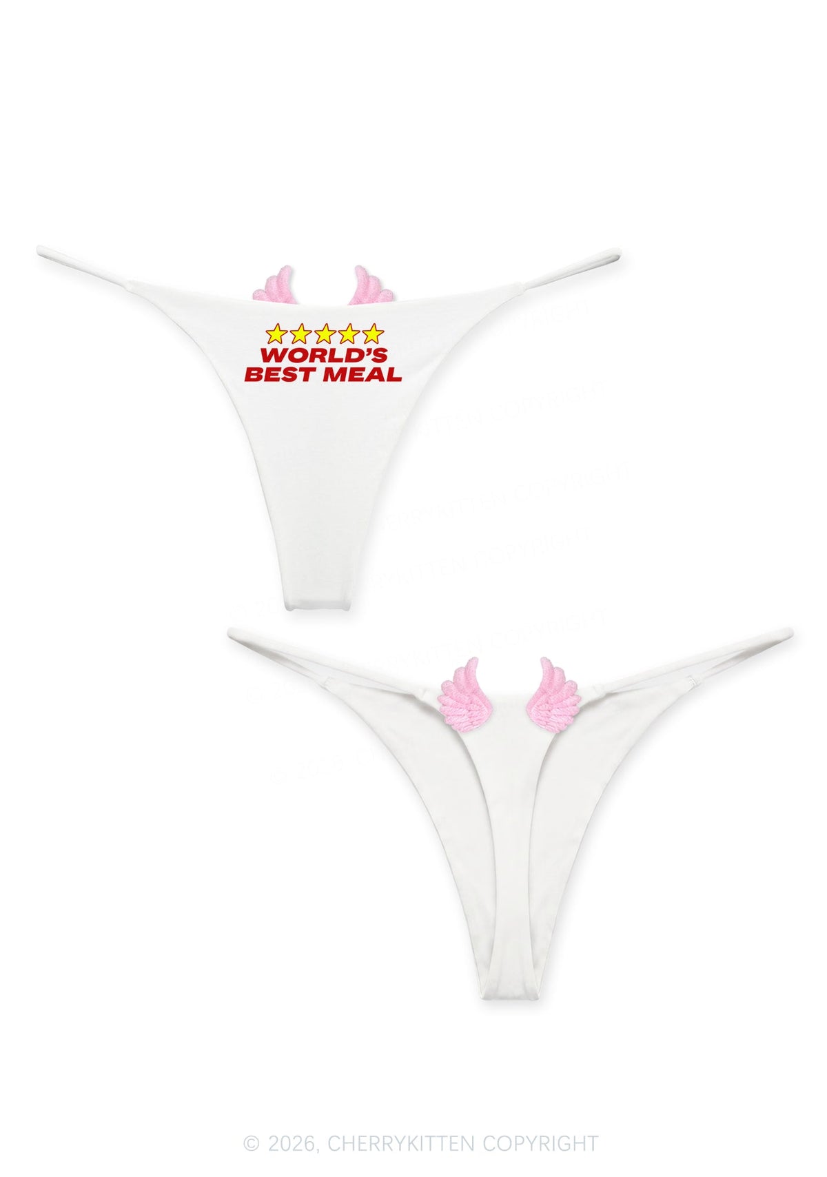 Worlds Best Meal Y2K Goth Angel Wings Bikini String Thong Cherrykitten