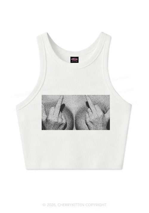 Middle Finger Bxxbs Y2K Crop Tank Top Cherrykitten