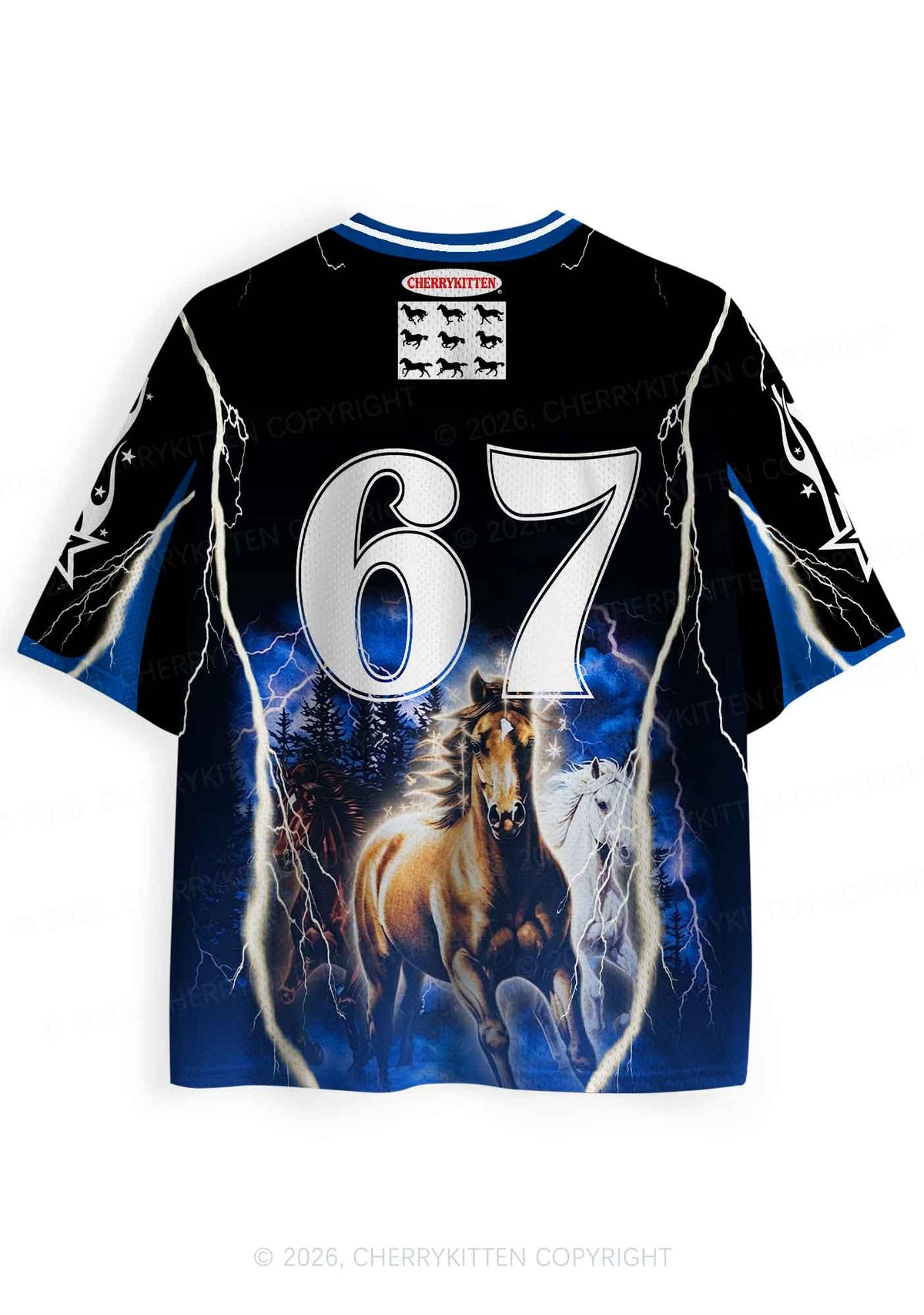 Horses In Lightning Y2K Sport Jersey Shirts Cherrykitten
