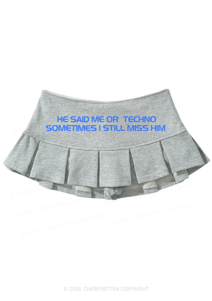 Me Or Techno Y2K Mini Pleated Skirts Cherrykitten