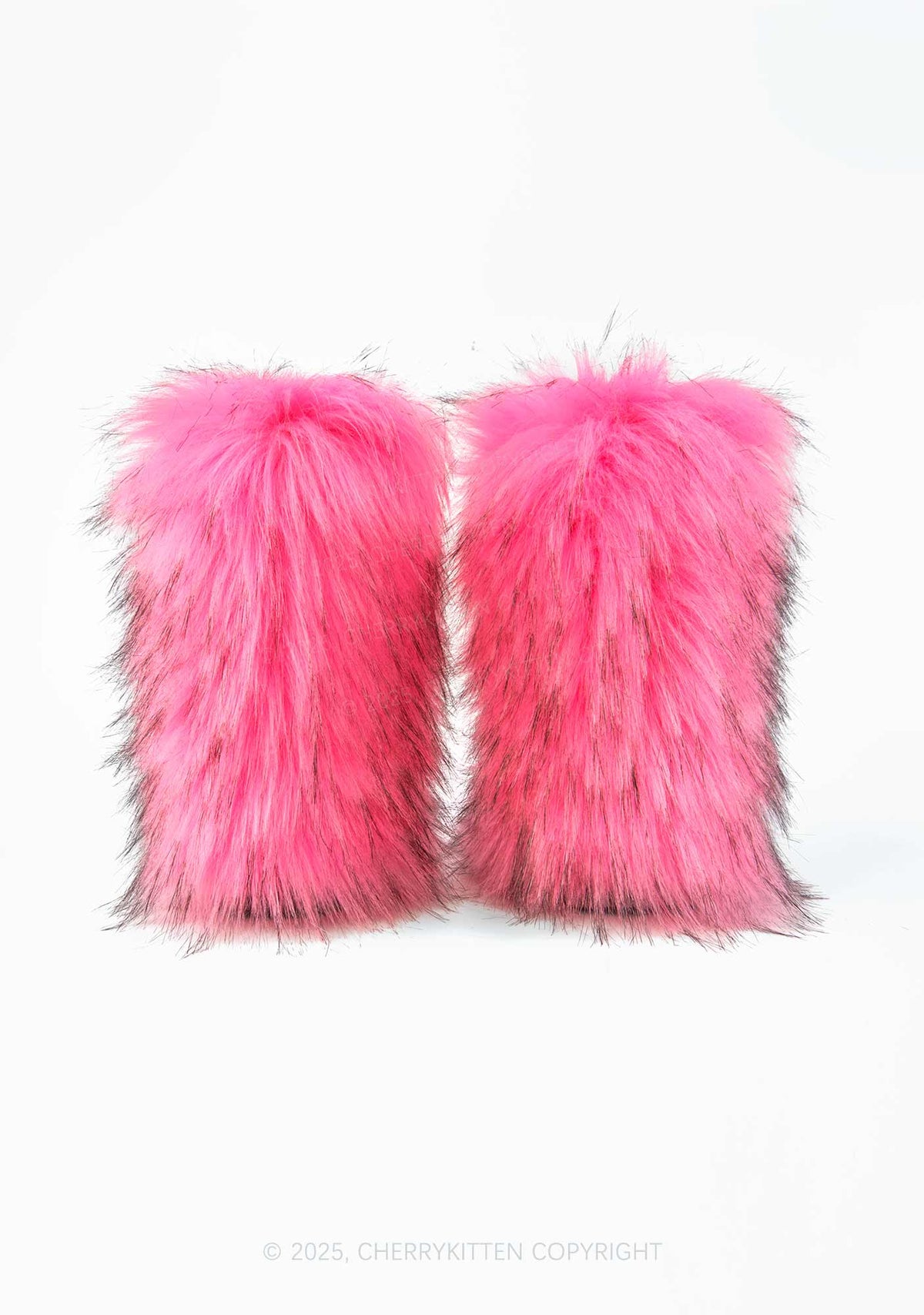 Hot Pink Faux Fur Y2K Mid Calf Boots Cherrykitten