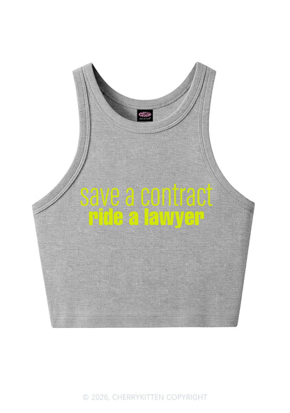 Save Contract Ride Lawyer Y2K Crop Tank Top Cherrykitten