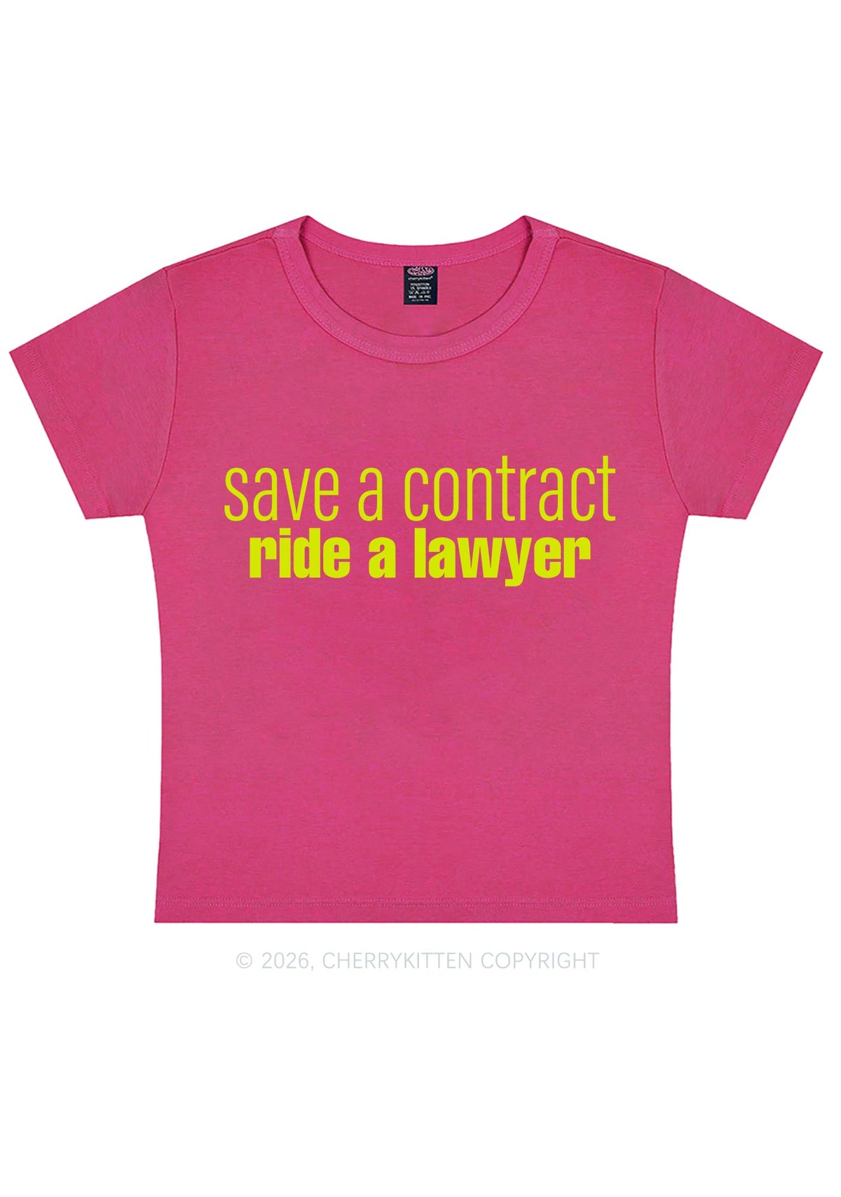Save Contract Ride Lawyer Y2K Baby Tee Cherrykitten