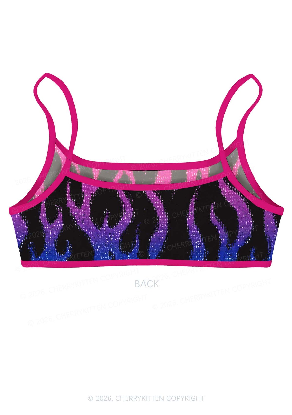 Bisexual Flame Pride Y2K Print Super Crop Cami Cherrykitten