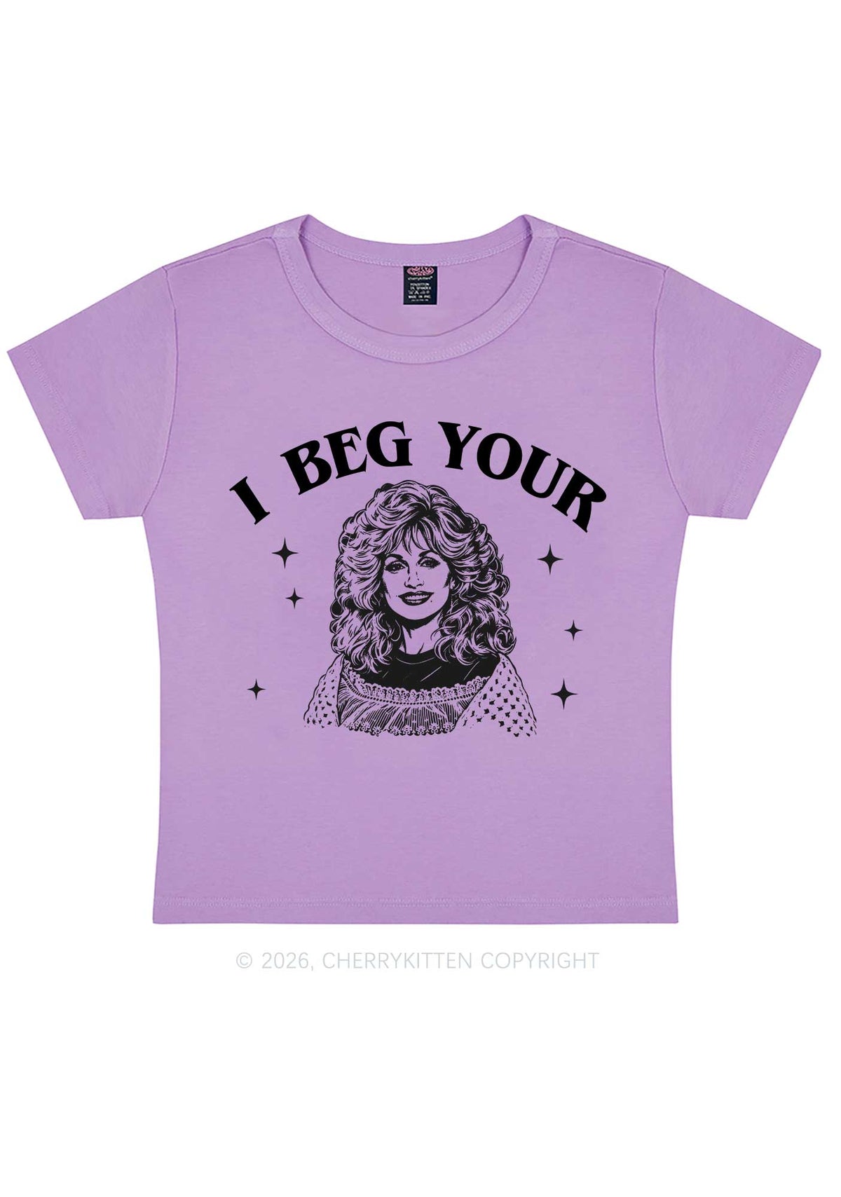 I Beg Your DP Y2K Baby Tee Cherrykitten