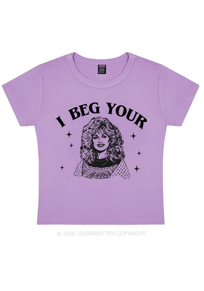 I Beg Your DP Y2K Baby Tee Cherrykitten