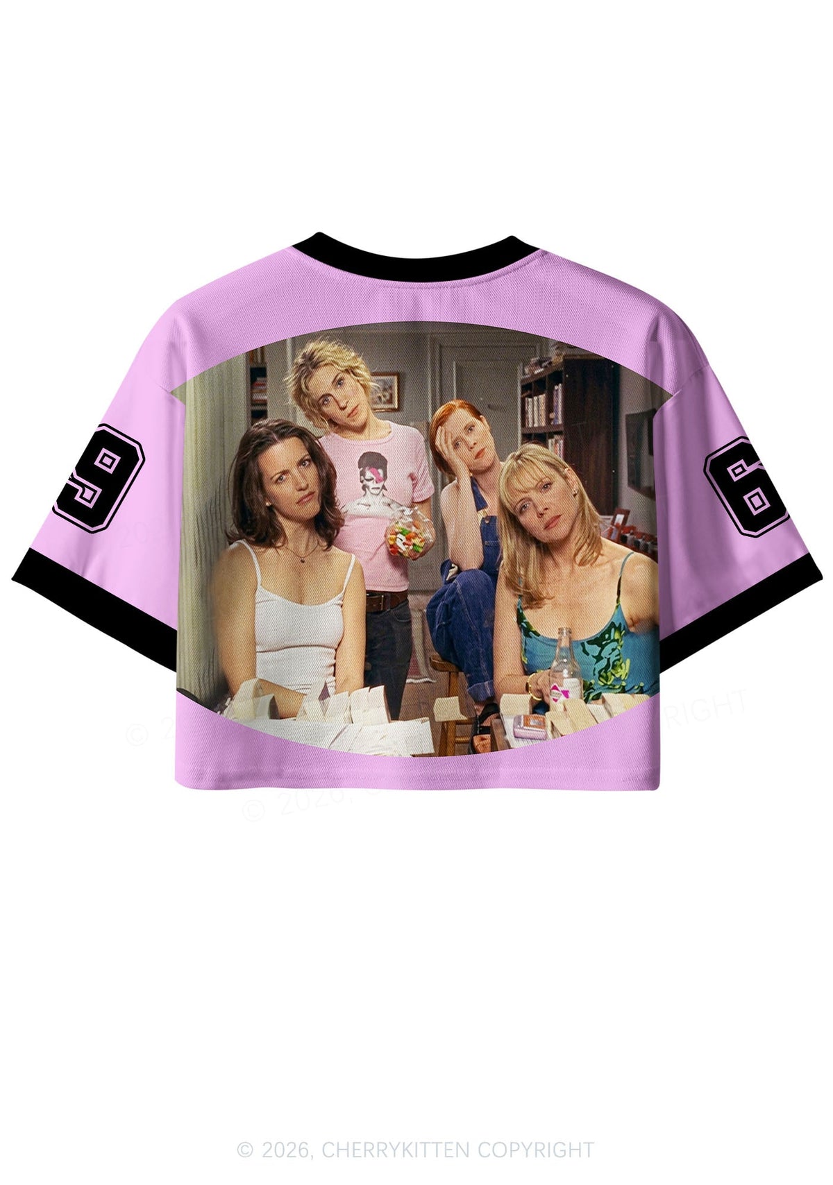 Girl Puzzled Y2K Crop Sport Jersey Shirts Cherrykitten