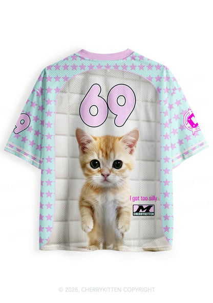 I Got Too Silly Cat Y2K Sport Jersey Shirts Cherrykitten