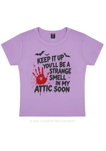Halloween Strange Smell In My Attic Y2K Baby Tee Cherrykitten