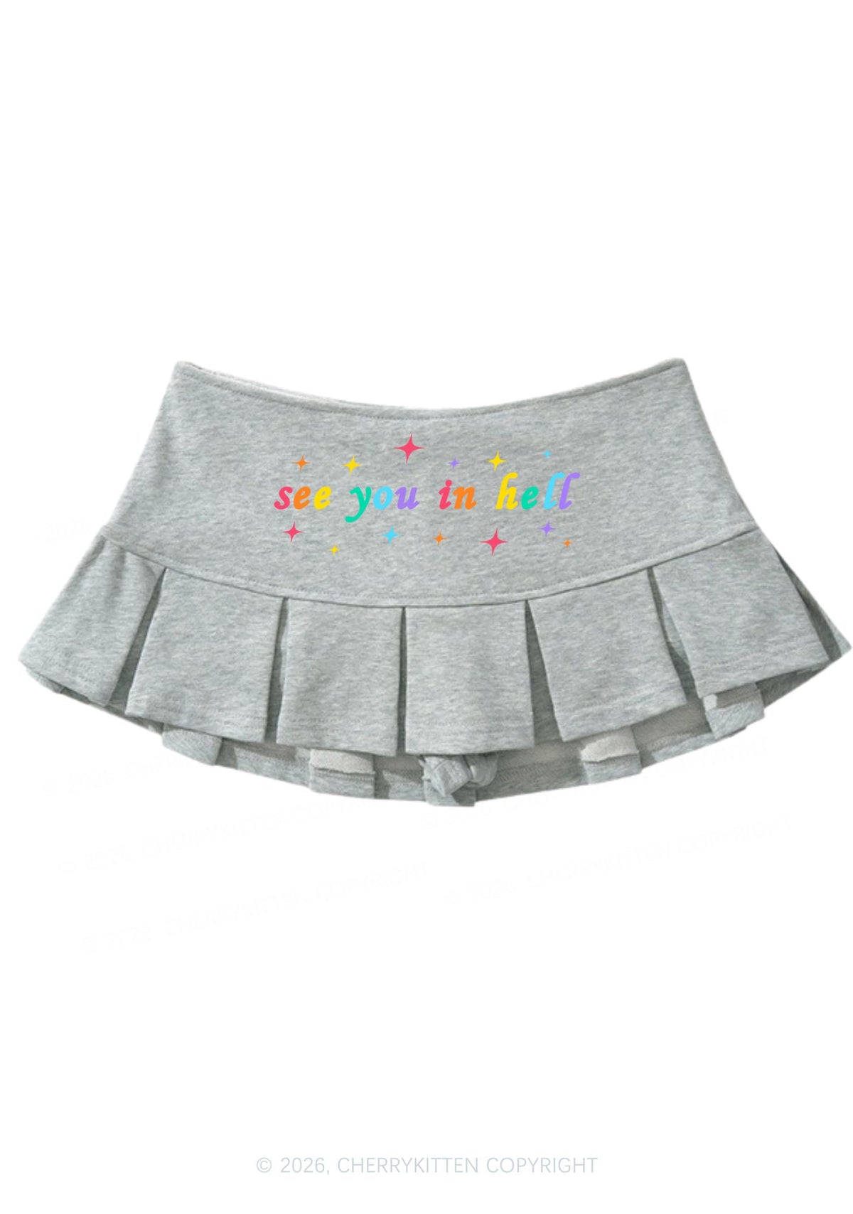 See You In Hell Pride Y2K Mini Pleated Skirts Cherrykitten
