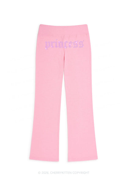 Rhinestone Princess Y2K Low Rise Drawstring Flare Pants Cherrykitten