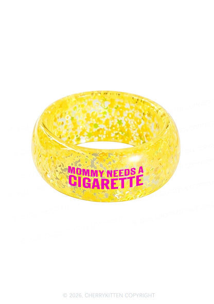 Mommy Needs A Cigarette Y2K Cuff Bangle Cherrykitten