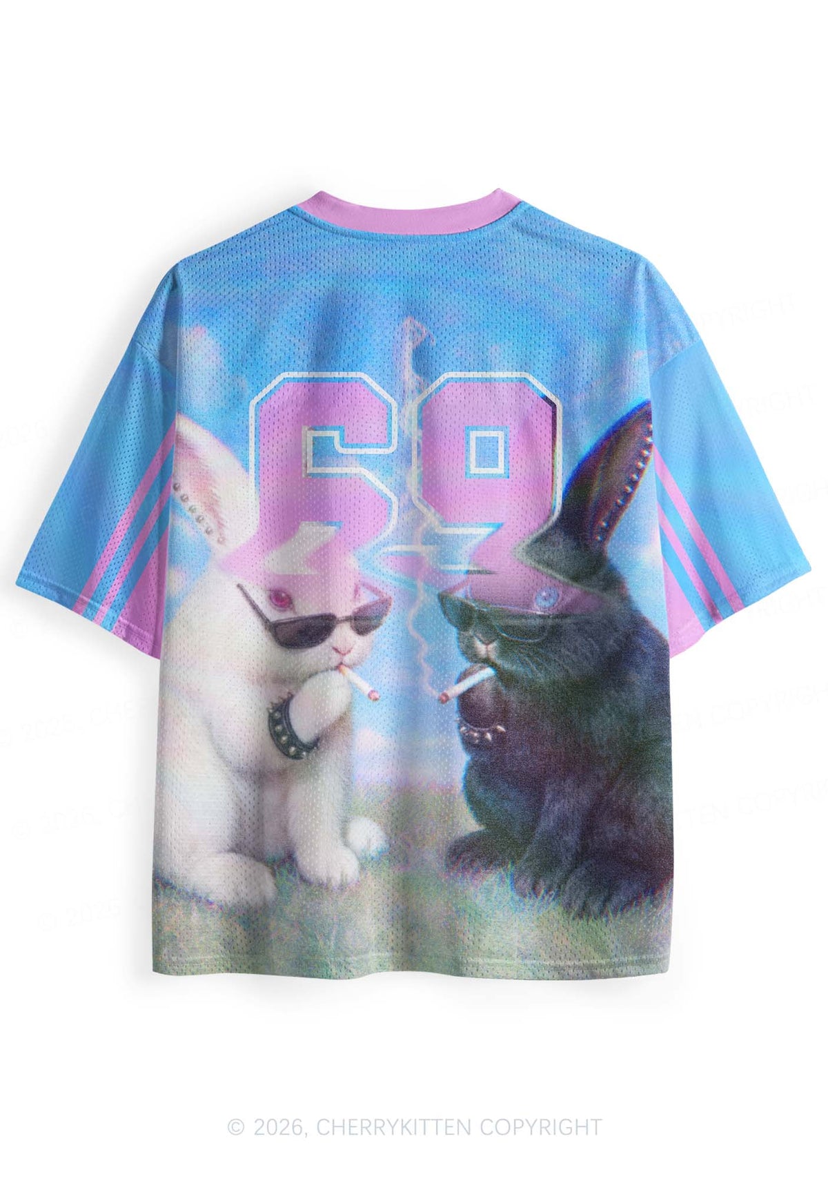 Smoking Punk Bunny Y2K Sport Jersey Shirts Cherrykitten