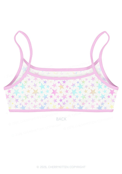 Pastel Star Alpha Male Y2K Print Super Crop Cami Cherrykitten