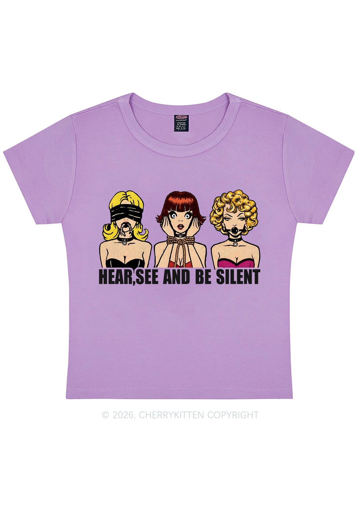 Hear See Be Silent Y2K Baby Tee Cherrykitten