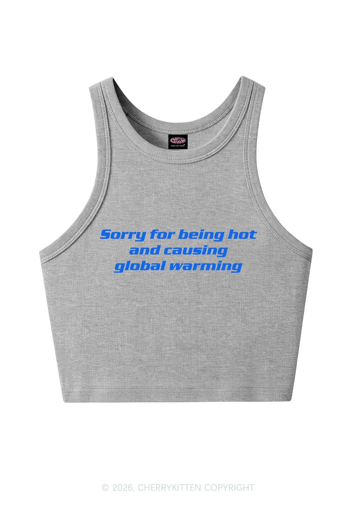 Sorry For Causing Global Warming Y2K Crop Tank Top Cherrykitten
