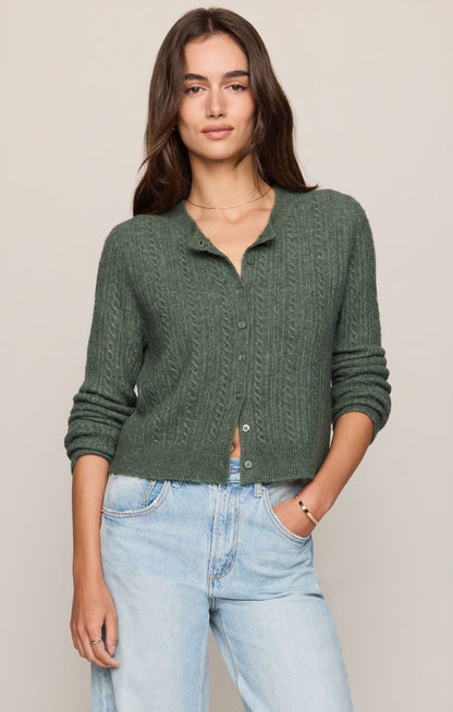 Medina Pointelle Cardigan - Monstera