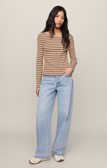 Arlet Stripe Thermal Top - Saddle Suede
