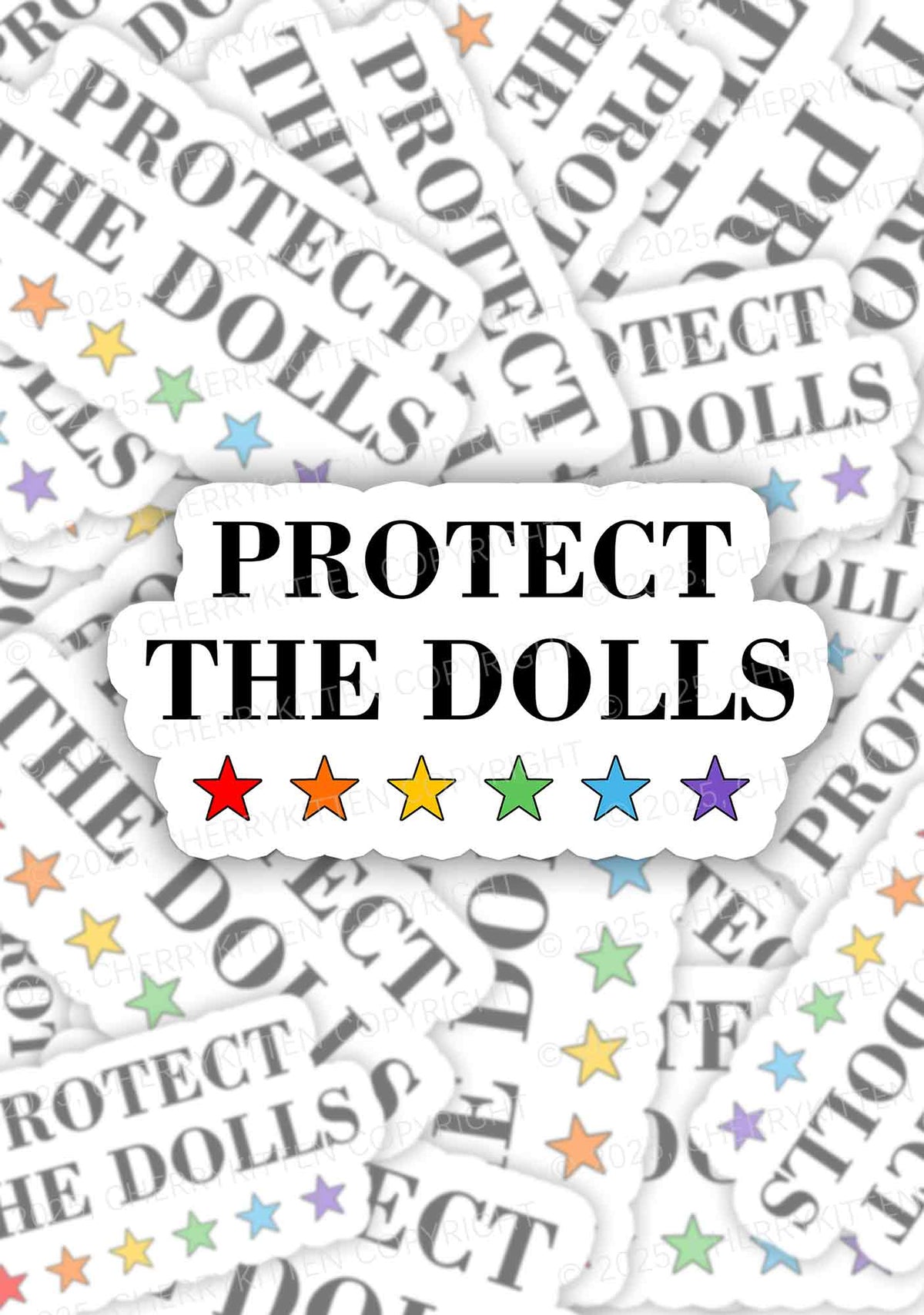 Protect The Dolls Pride 1Pc Y2K Sticker Cherrykitten