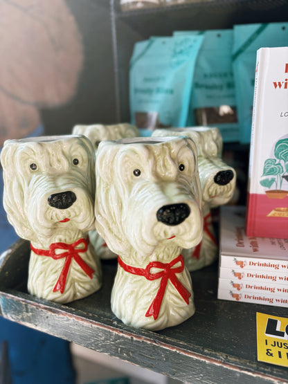 Ceramic Dog with Bows Vases