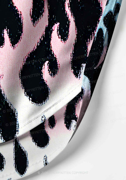 Trans Flame Pride Y2K Print Men Beach Shorts Cherrykitten