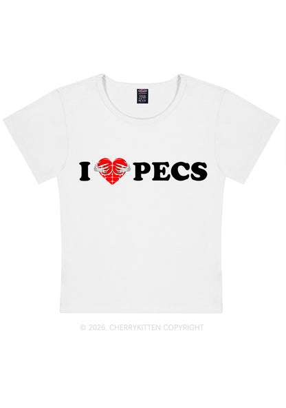 I Love Pecs Y2K Baby Tee Cherrykitten