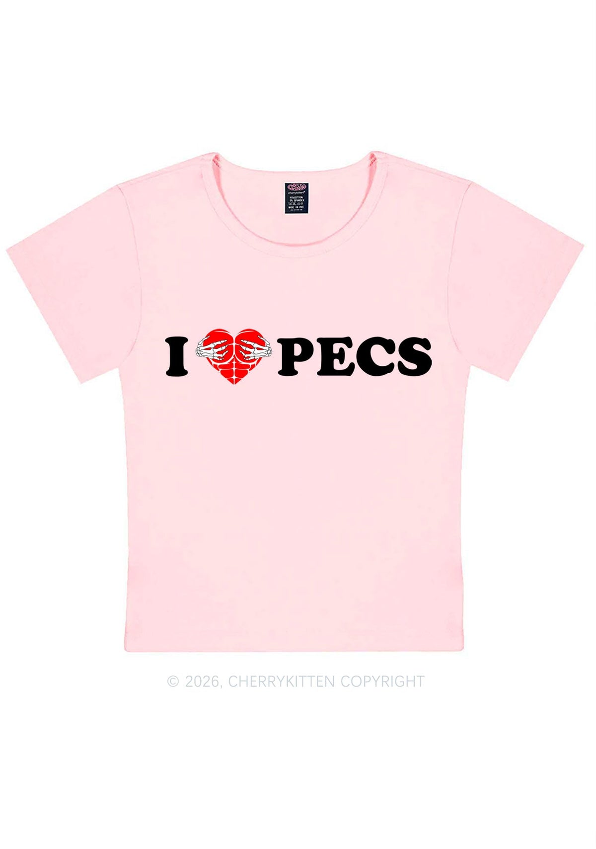 I Love Pecs Y2K Baby Tee Cherrykitten