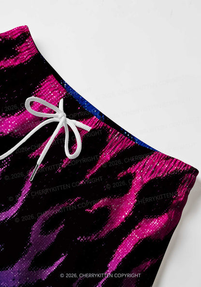 Bisexual Flame Pride Y2K Print Men Beach Shorts Cherrykitten