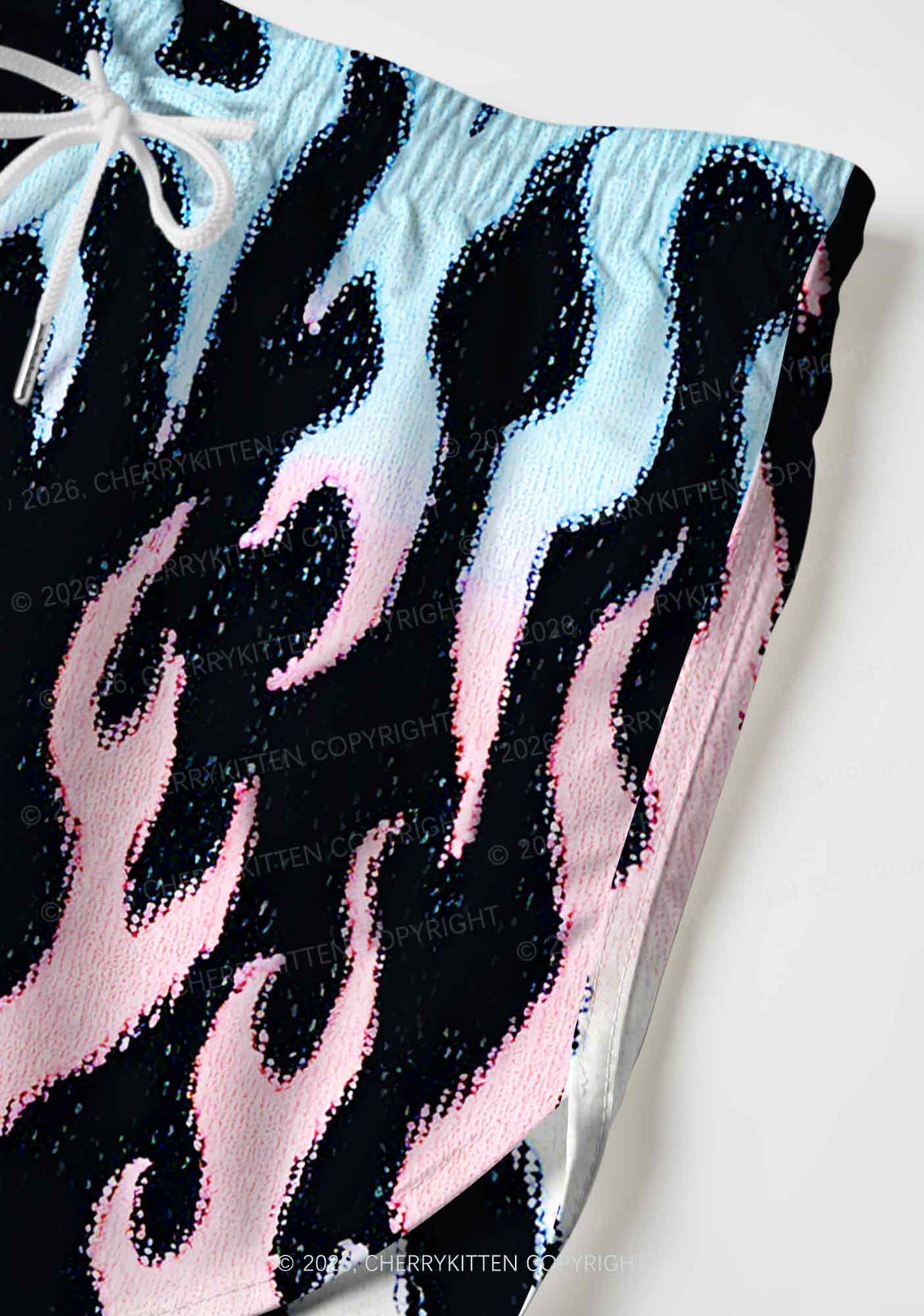 Trans Flame Pride Y2K Print Men Beach Shorts Cherrykitten