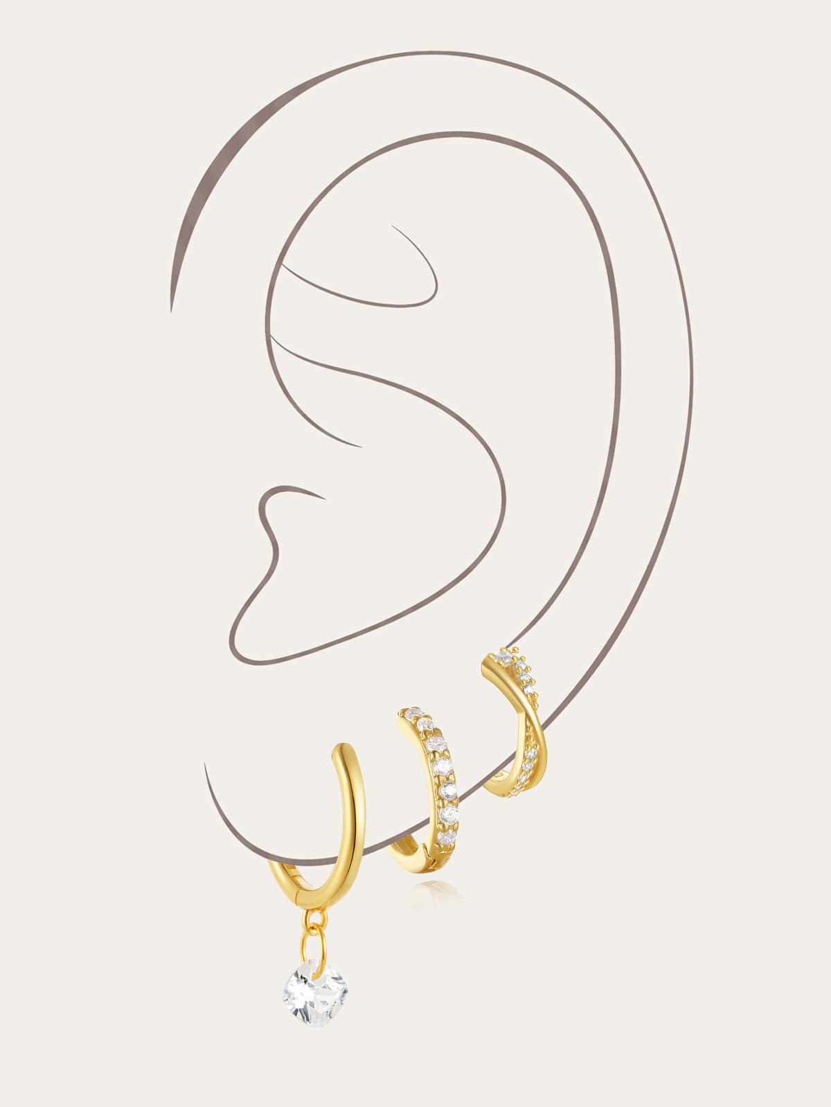 KOSINER 925 Sterling Silver Minimalist Versatile Hoop Set