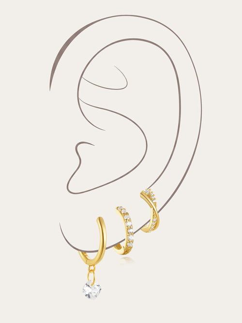 KOSINER 925 Sterling Silver Minimalist Versatile Hoop Set