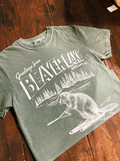 Greetings From Beaver Lake Tee - Teal
