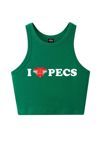 I Love Pecs Y2K Crop Tank Top Cherrykitten