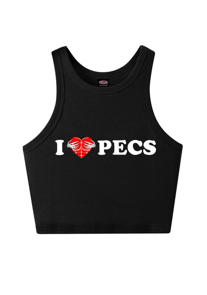 I Love Pecs Y2K Crop Tank Top Cherrykitten