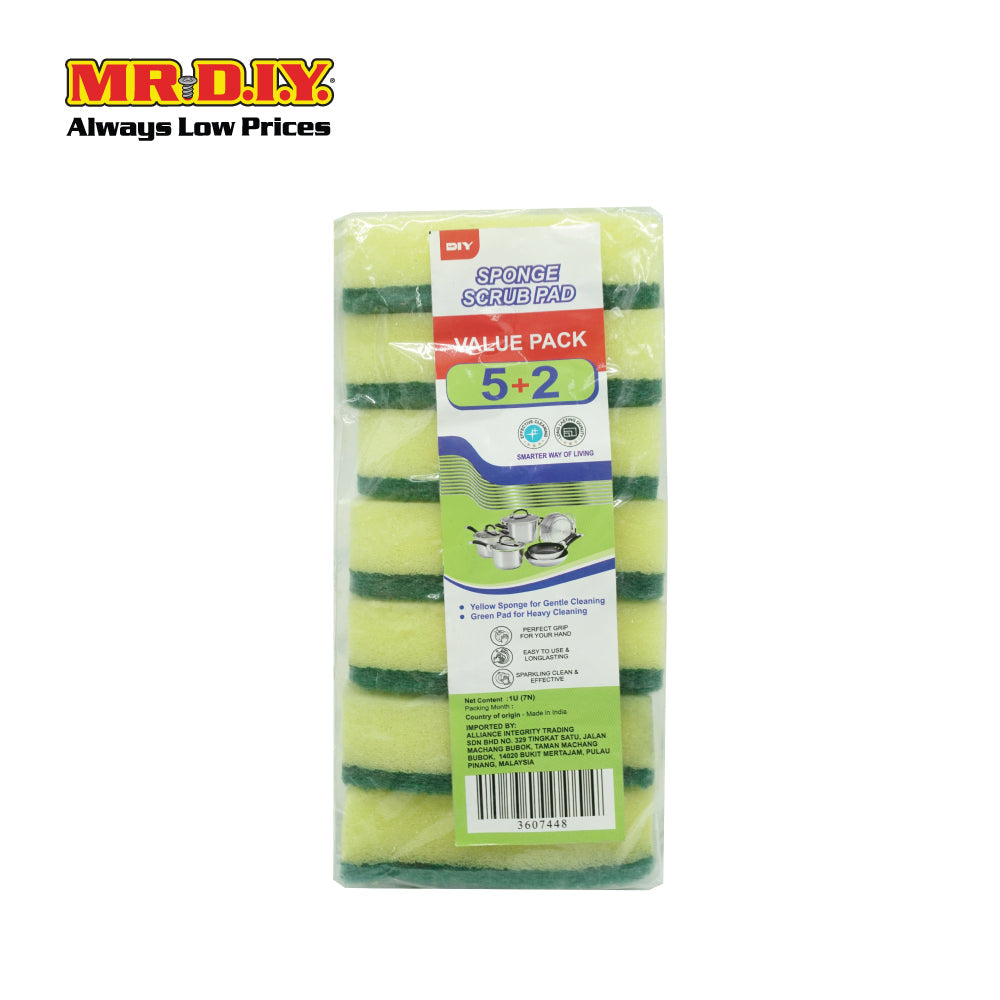 MR.DIY Sponge and Scrub 5+2 Pack (7pcs)