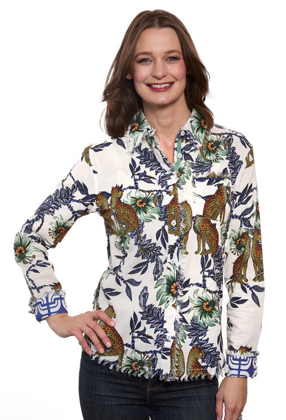 Cape Cod Top-Ivory Cheetah/Floral