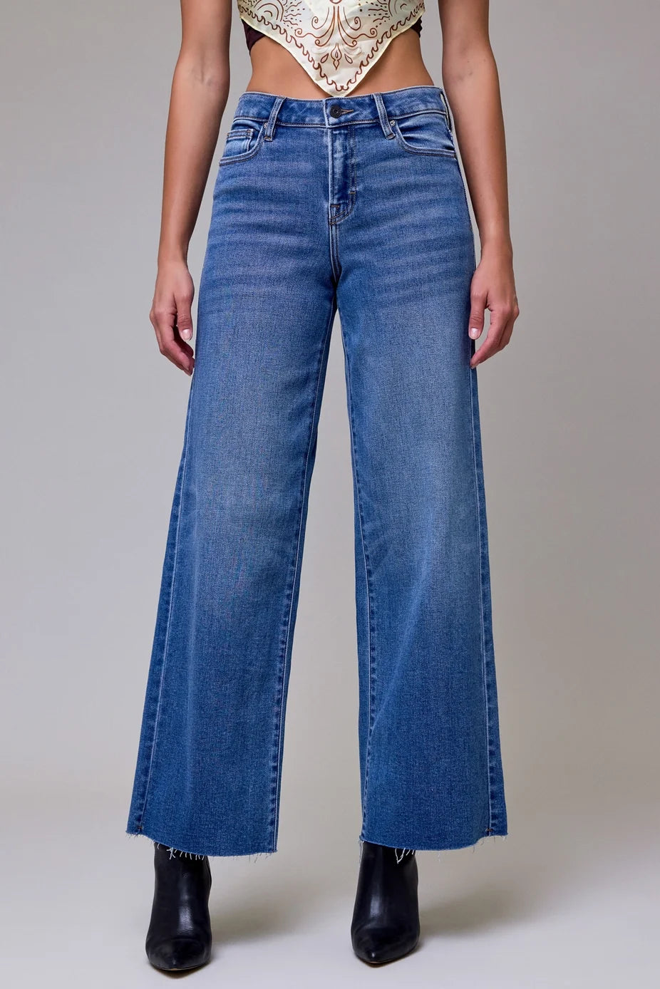 Nori 31" - Dark Wash Clean Stretch Wideleg