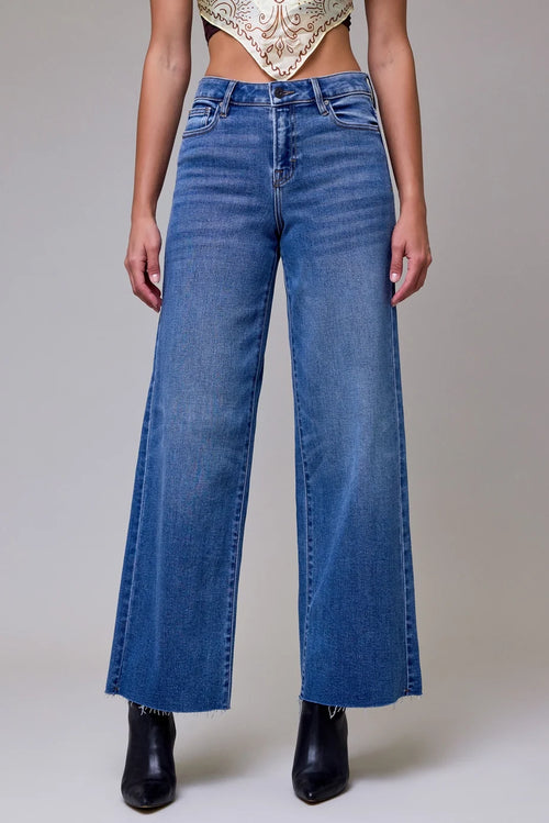 Nori 31" - Dark Wash Clean Stretch Wideleg