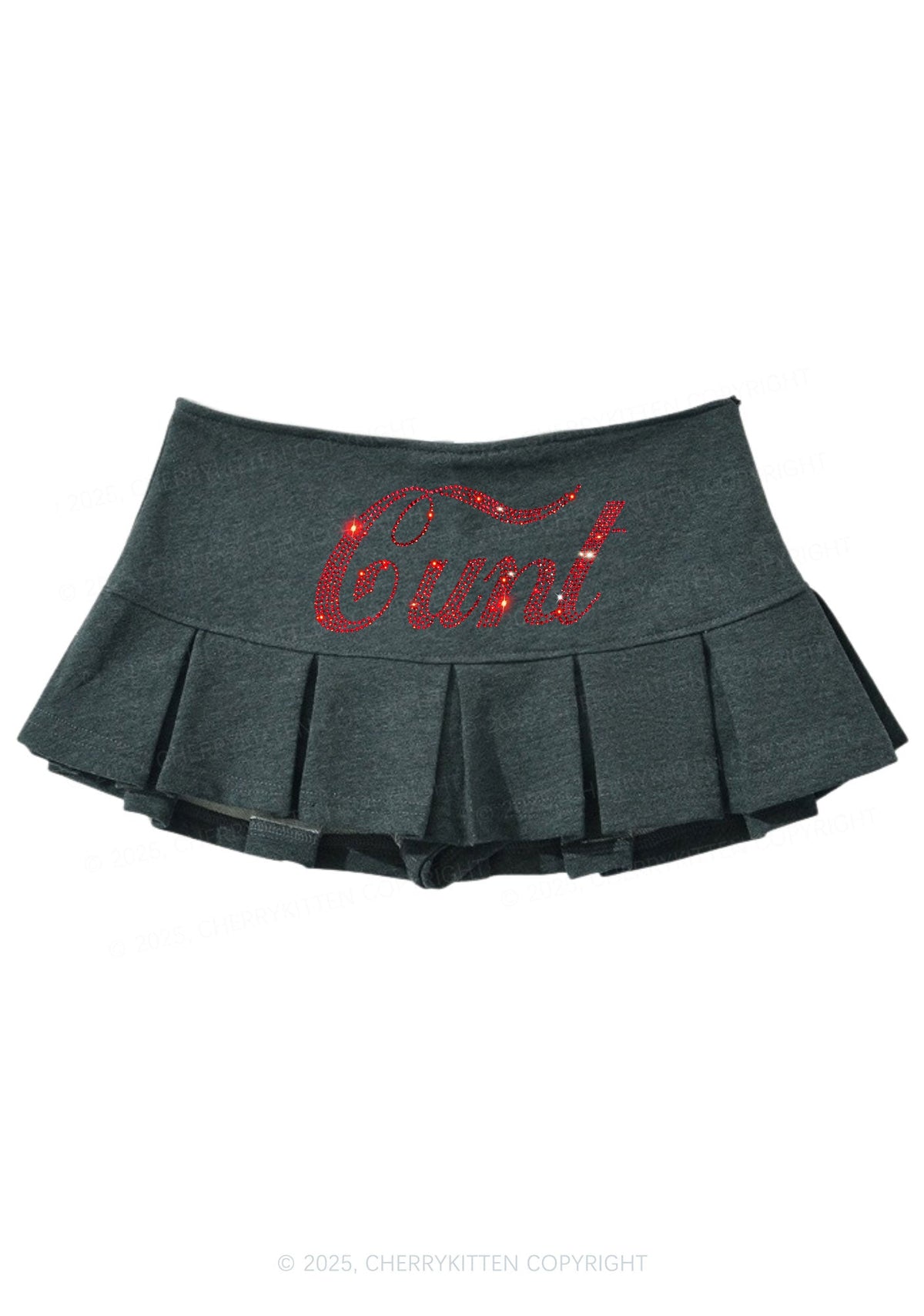Rhinestone Special Cxxt Y2K Mini Pleated Skirts Cherrykitten