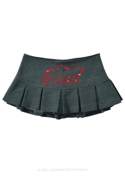 Rhinestone Special Cxxt Y2K Mini Pleated Skirts Cherrykitten