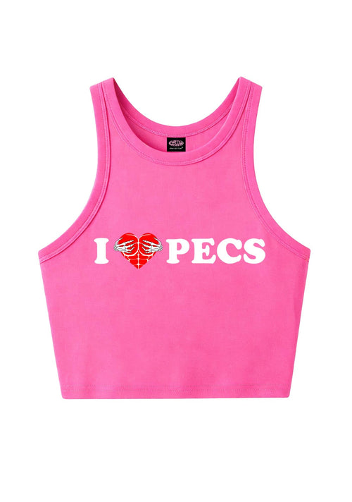 I Love Pecs Y2K Crop Tank Top Cherrykitten
