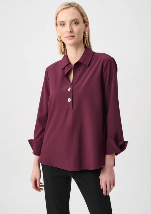 Poplin Button Back Top