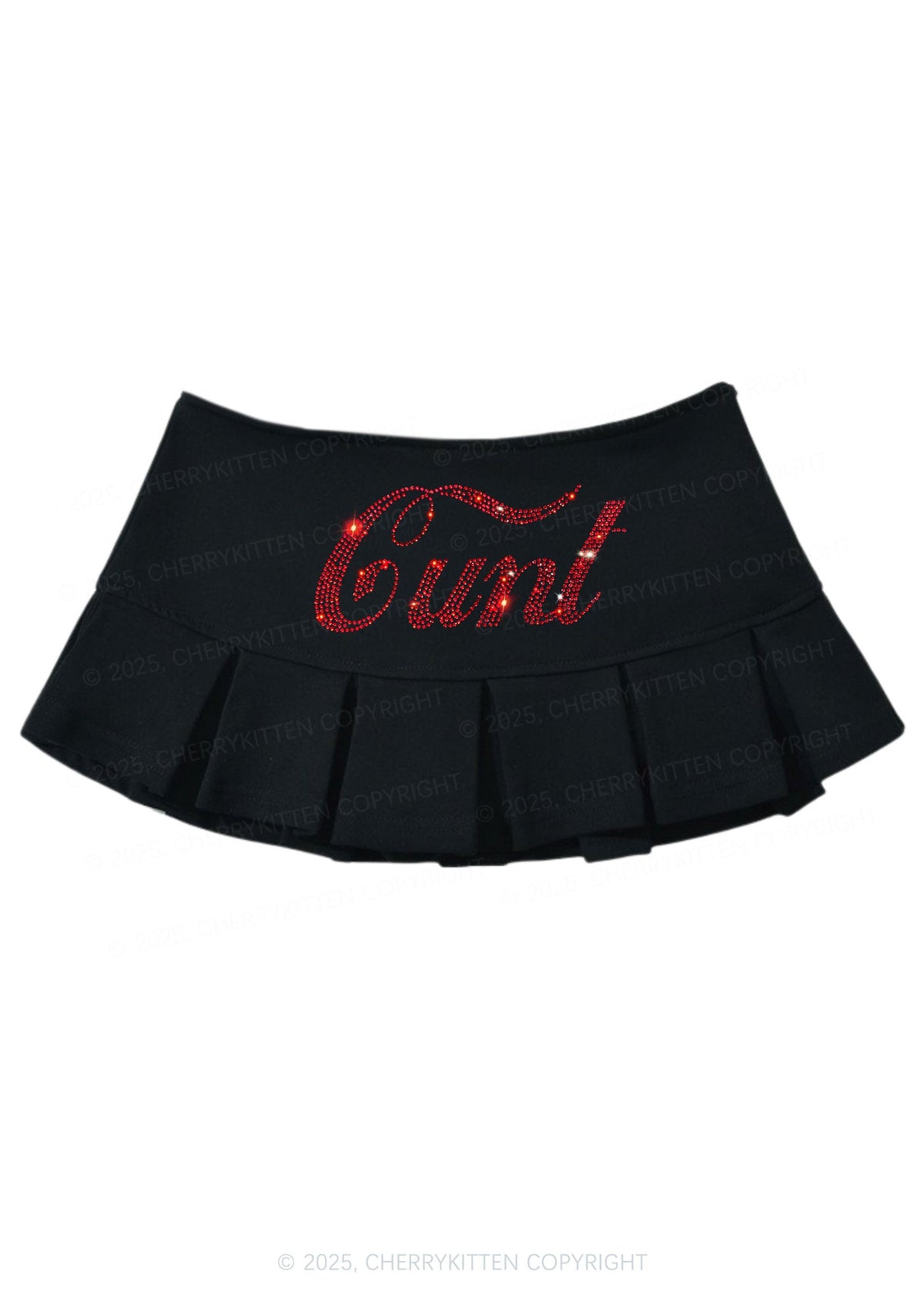 Rhinestone Special Cxxt Y2K Mini Pleated Skirts Cherrykitten