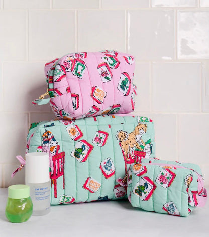 Mahjong Menagerie Three’s Best Pouch Set- Pale Jade