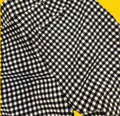 Gingham 9” Bermuda Short- Black and White