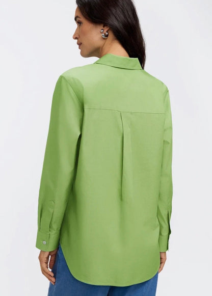 Boyfriend No Iron Pinpoint Long Sleeve Tunic